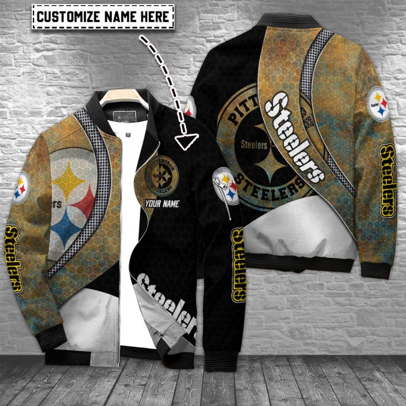 Pittsburgh Steelers Personalized Bomber Jacket Image 1