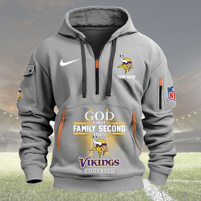 Gray Minnesota Vikings Hoodie