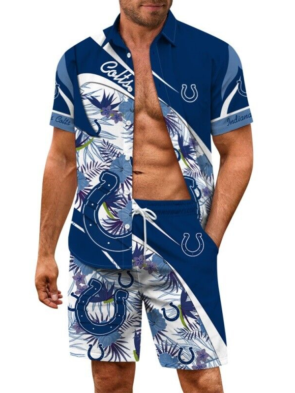 Indianapolis Colts Combo Hawaiian Shirt and Shorts