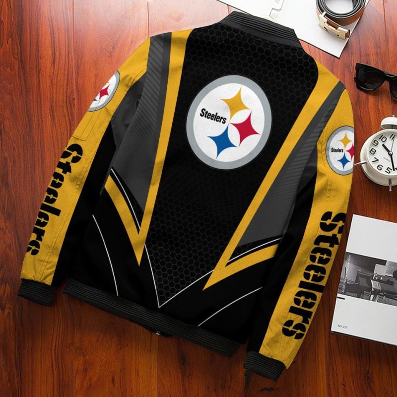 Pittsburgh Steelers Bomber Jacket Back View