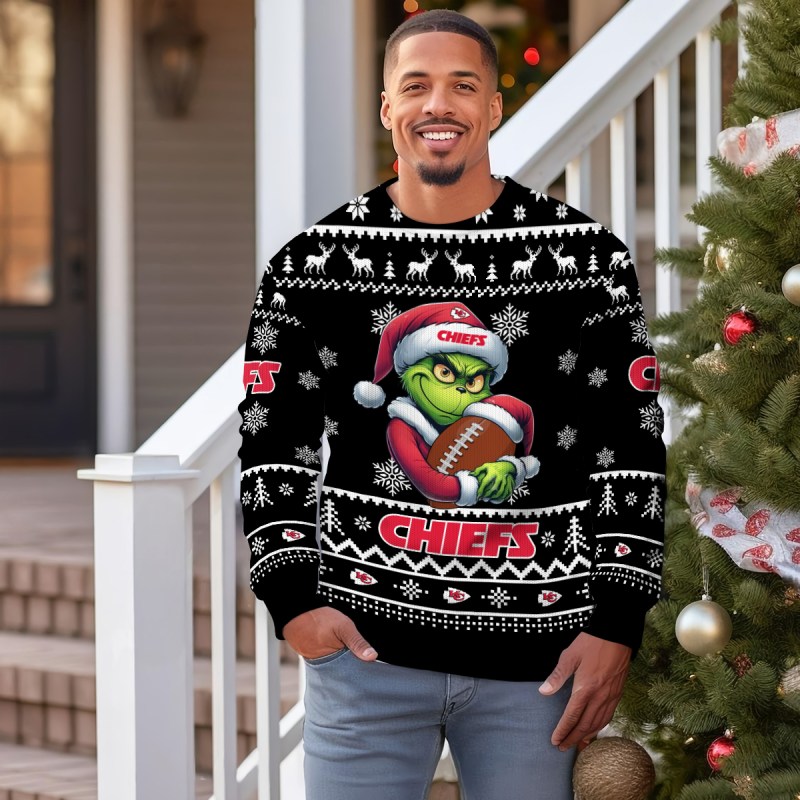Kansas City Chiefs Ugly Christmas Sweater Outdoor 3