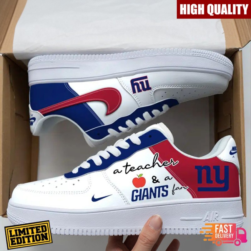 New York Giants Custom Job Nike Air Force Shoes - Unique and sober