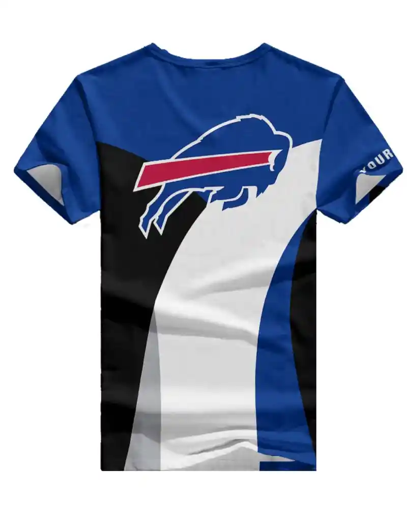 Buffalo Bills Personalized V-neck T-shirt Back View