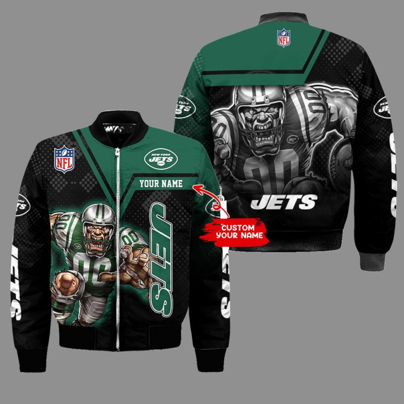 New York Jets Personalized Thick Bomber Jacket