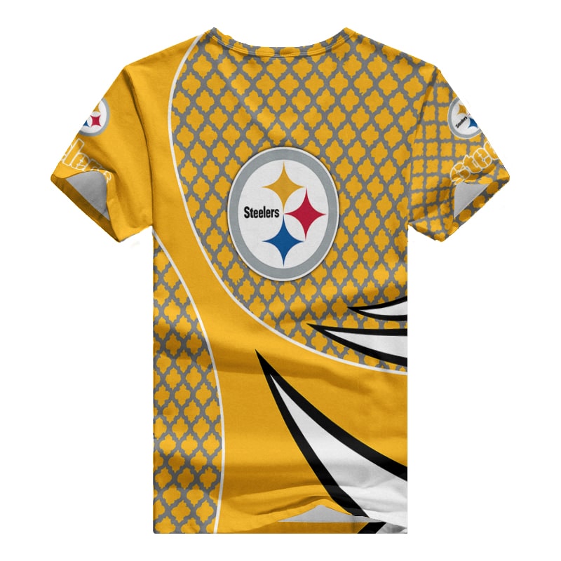 Pittsburgh Steelers Women's V-Neck T-Shirt - Back View