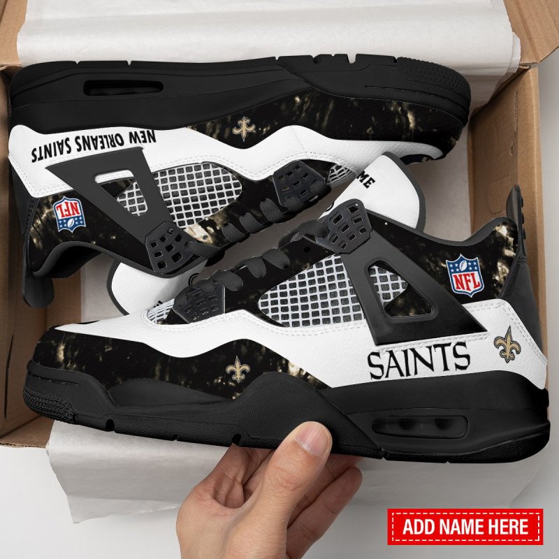 Stylish New Orleans Saints AJ4 Sneakers