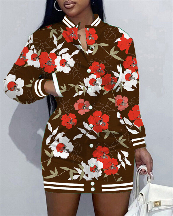 Cleveland Browns Women's Button Down Jacket Dress