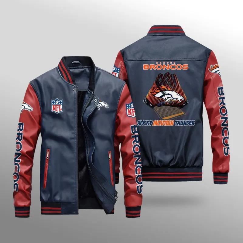 Denver Broncos Leather Bomber Jacket