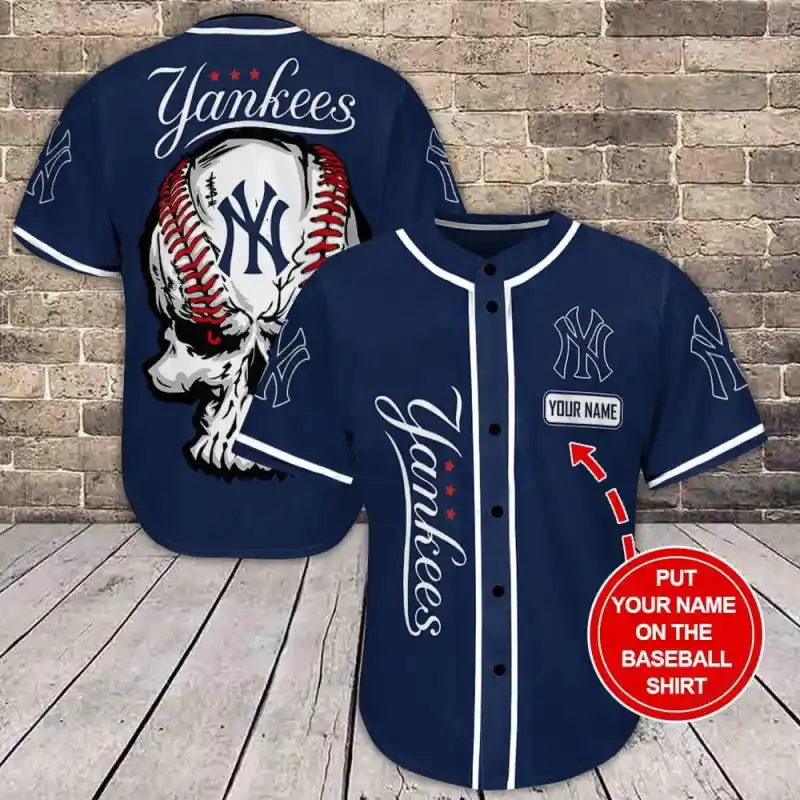 New York Yankees Personalized Baseball Jersey Front