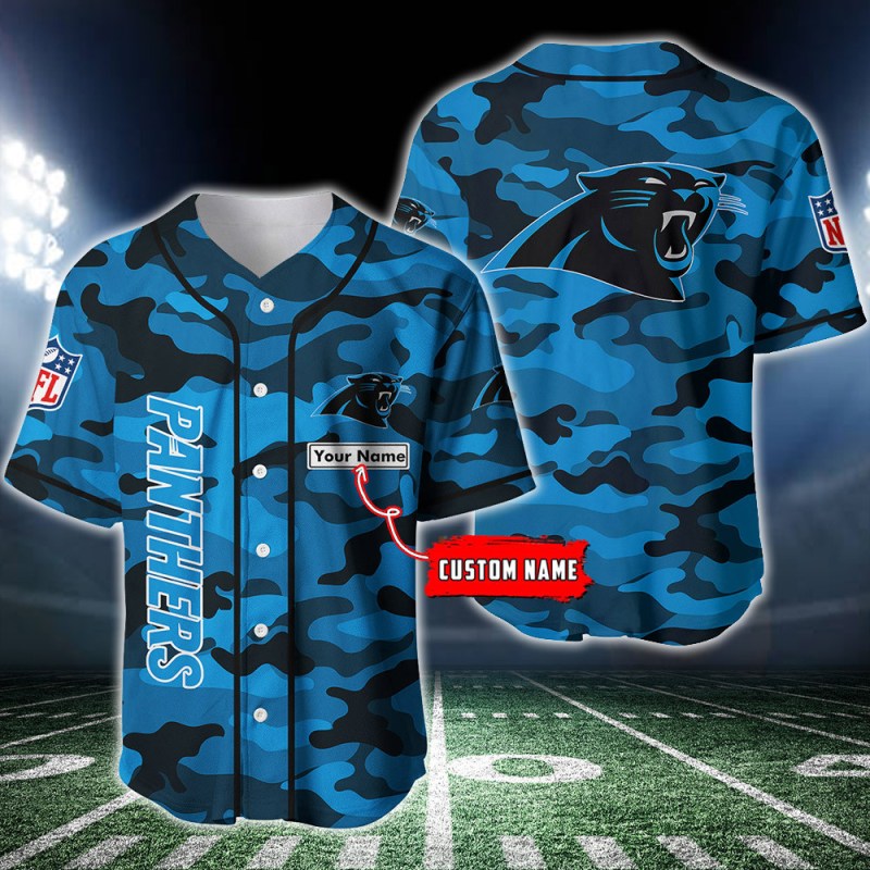 Carolina Panthers Personalized Baseball Jersey