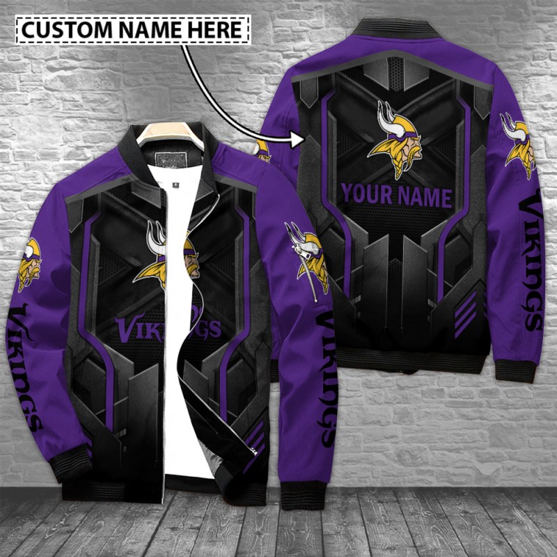 Minnesota Vikings Personalized Bomber Jacket