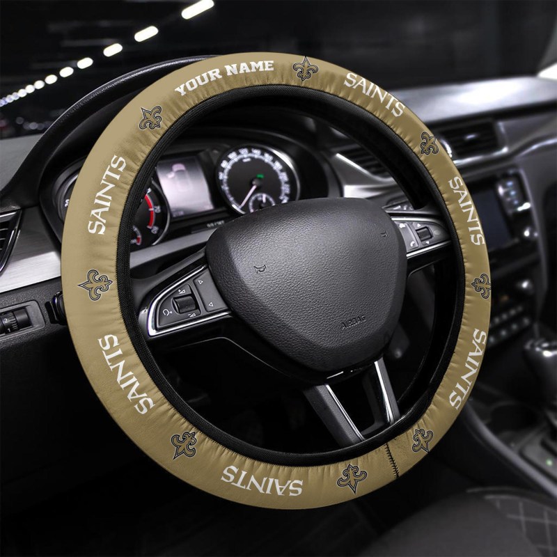 New Orleans Saints Personalized Steering Wheel Cover