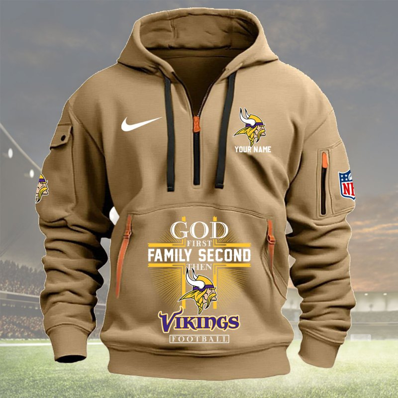 Khaki Minnesota Vikings Hoodie
