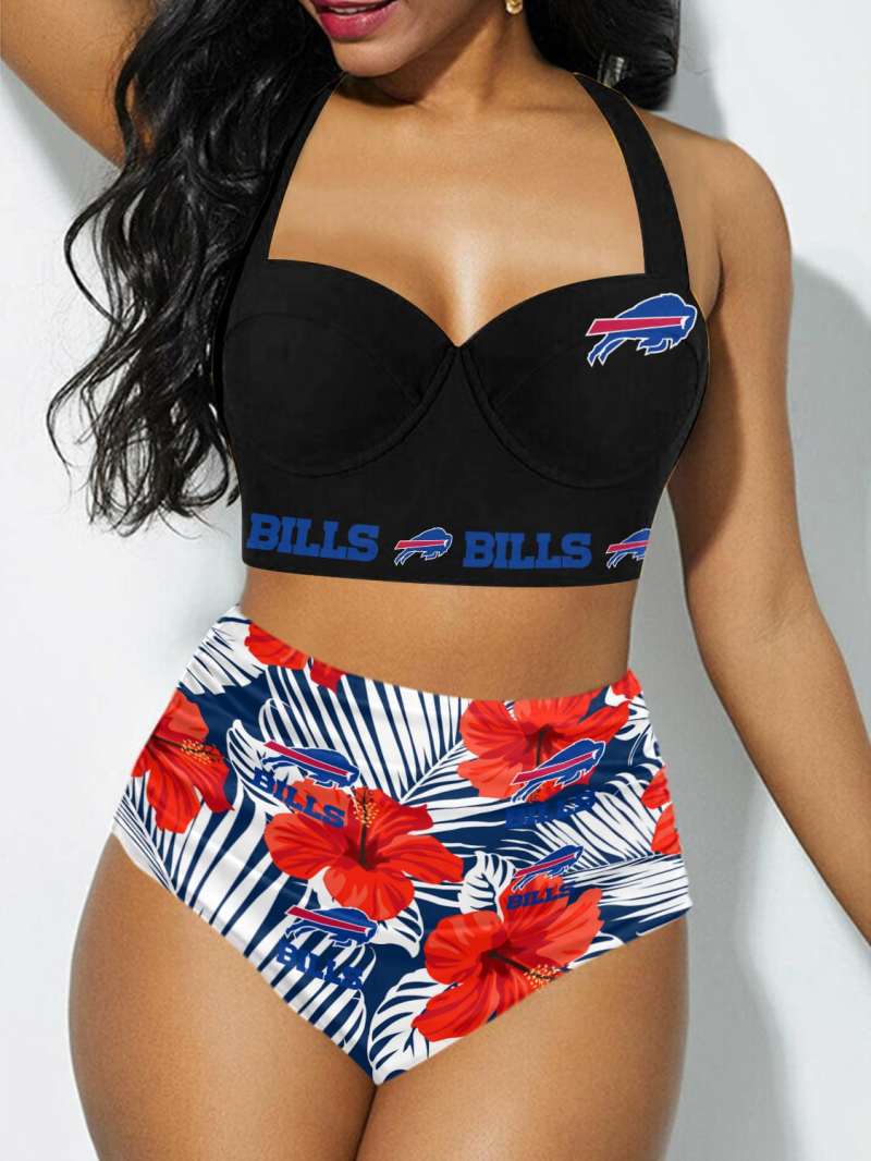 Buffalo Bills Sexy Print Bikini Swimsuit Front View
