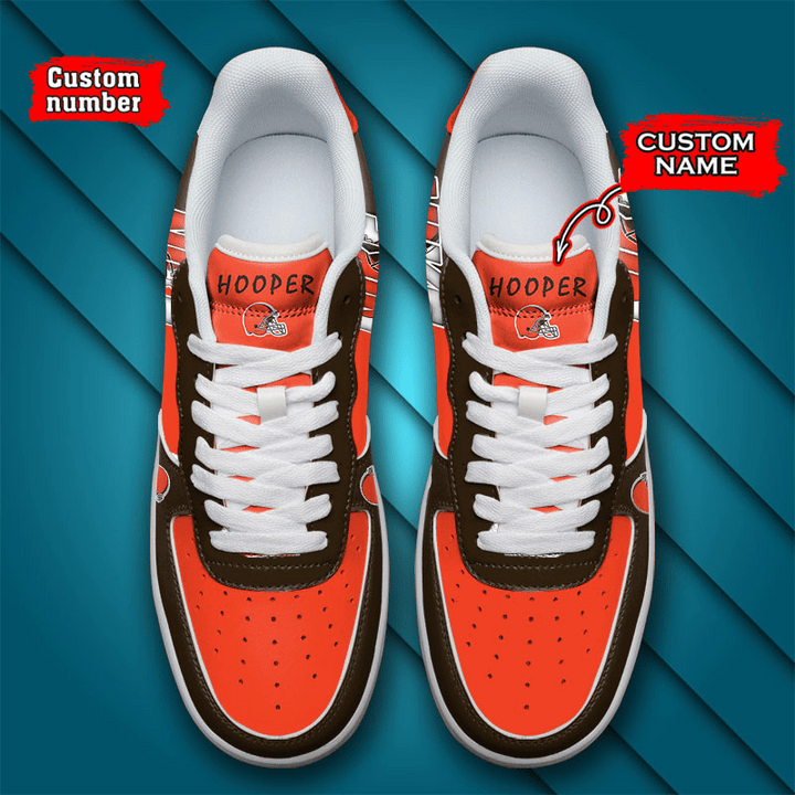 NFL Cleveland Browns Custom Name Number Air Force 1 Sneaker Detail