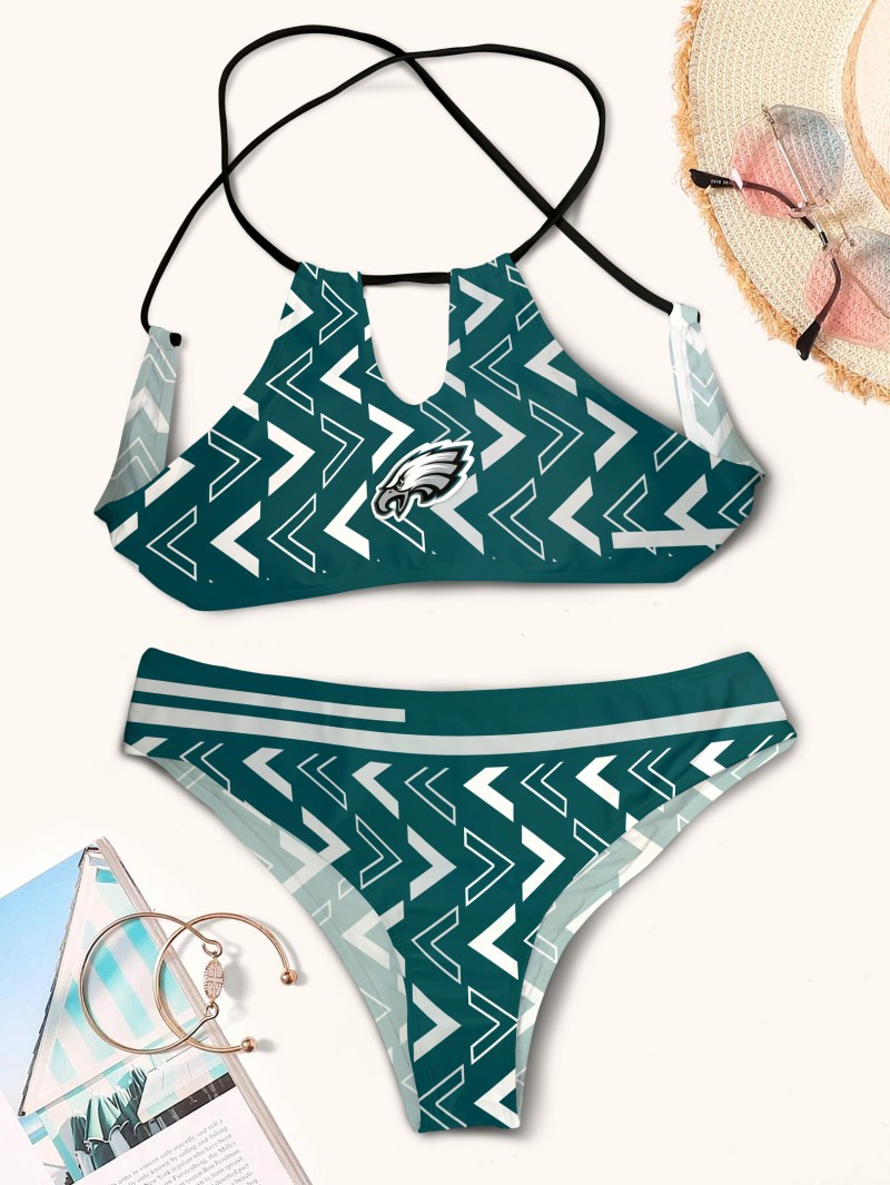 Philadelphia Eagles Women's Cami Swimsuit Back View