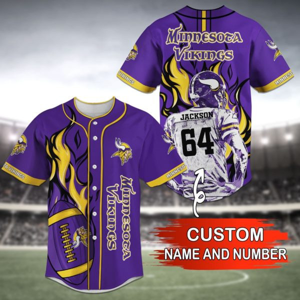 Minnesota Vikings Personalized Baseball Jersey