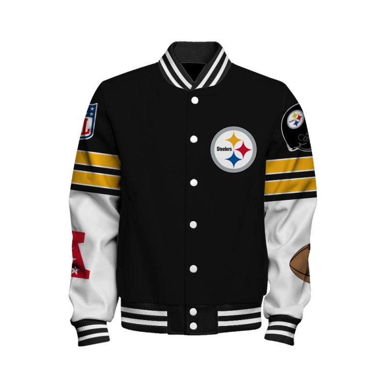 Pittsburgh Steelers Varsity Jacket Back View