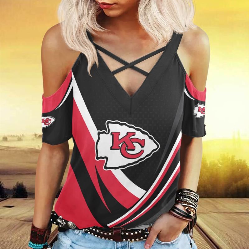 Kansas City Chiefs Miss Hollow Out Blouse Shirt