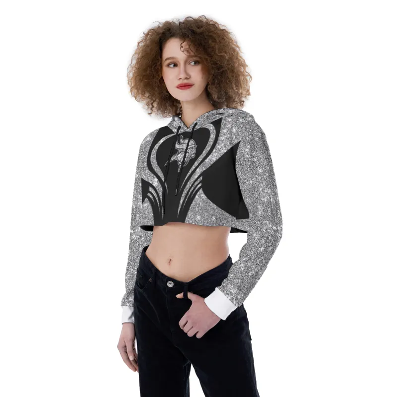 Front view of Minnesota Vikings Croptop Hoodie