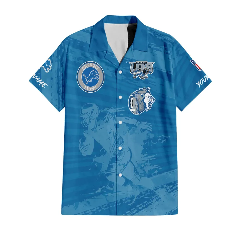 Detroit Lions Hawaiian Shirt Image 2