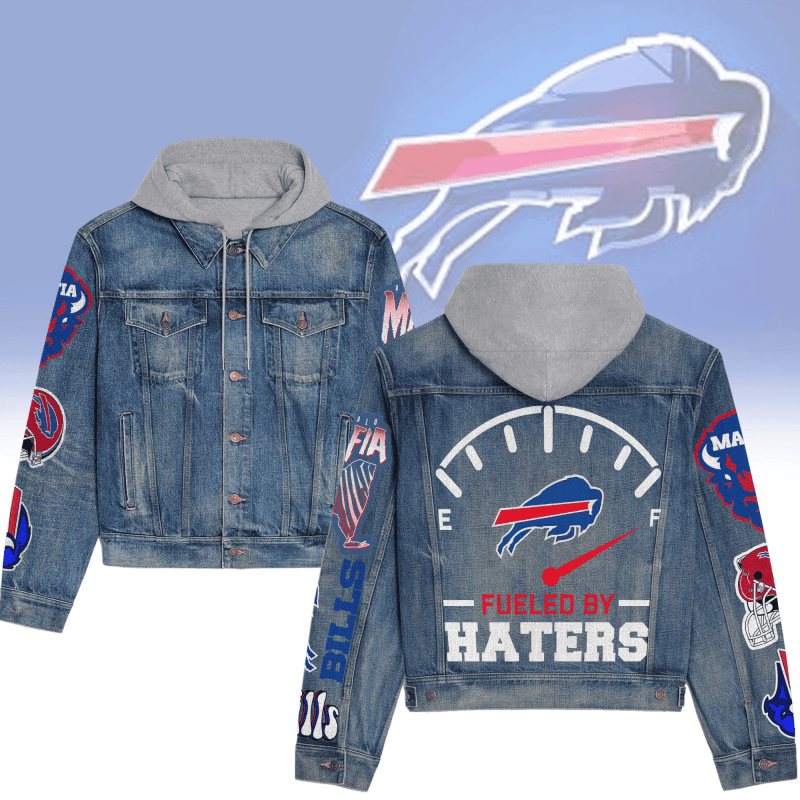 Buffalo Bills Hooded Denim Jacket Front View