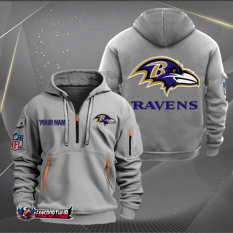 Baltimore Ravens Quarter Zip Hoodie Image 3