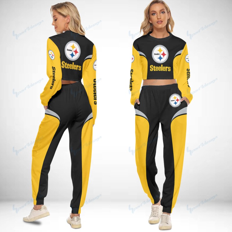 Pittsburgh Steelers Crop Sweatshirt Suit