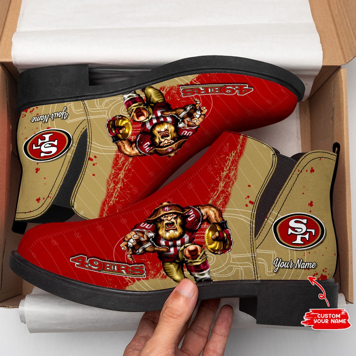 San Francisco 49ers Personalized Comfort & Fashion Short Boots 2