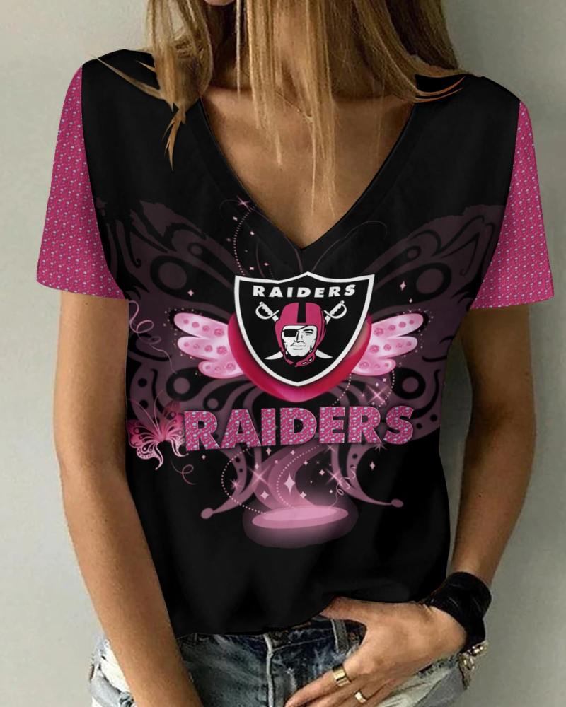 Las Vegas Raiders V-neck Women T-shirt