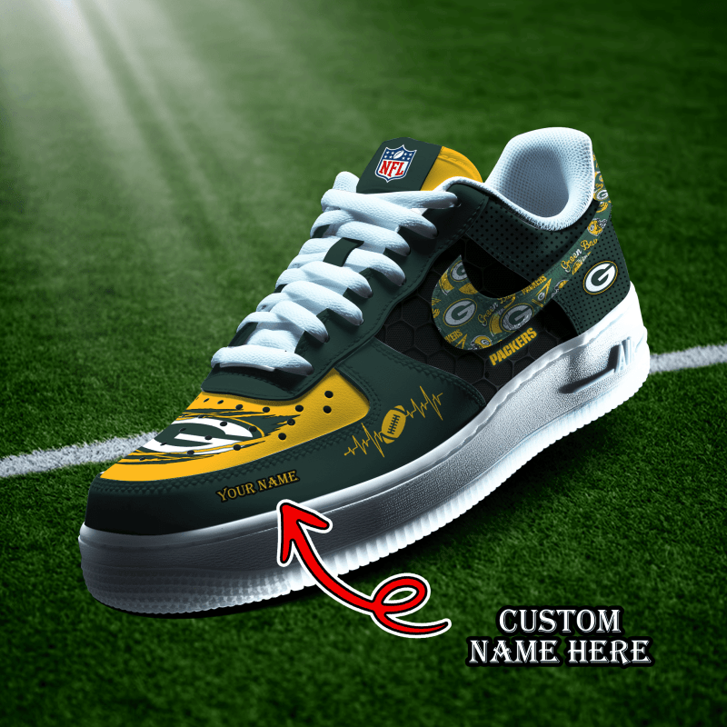 Green Bay Packers Personalized AF1-1 Logo Pattern Sneakers