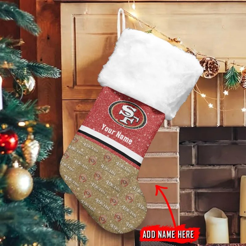 Front view of San Francisco 49ers Christmas Socks