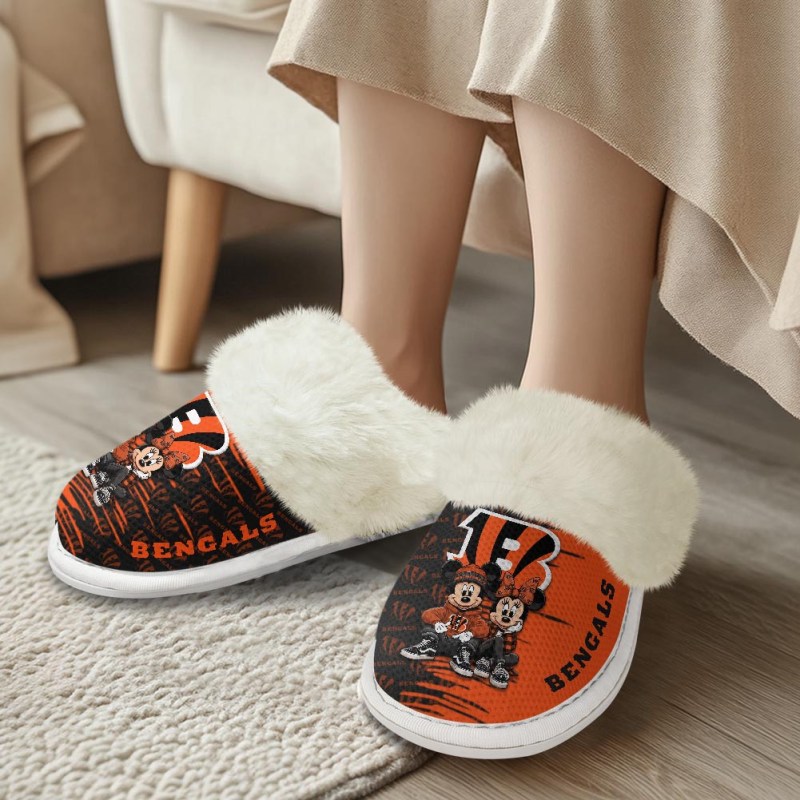 Cincinnati Bengals Winter Comfy Cotton Fuzzy Slippers