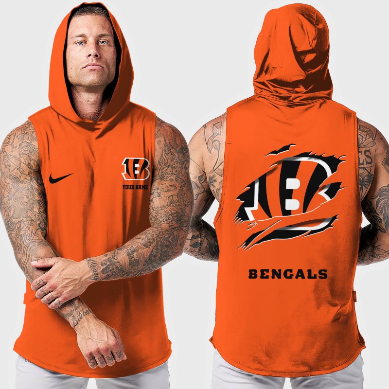 Cincinnati Bengals Men's Workout Hooded Tank Top