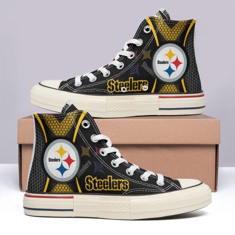Stylish High Top Canvas Shoes for Steelers Fans