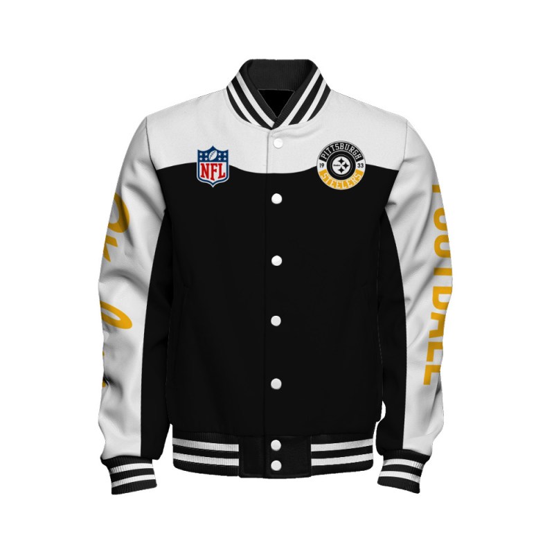 Pittsburgh Steelers Varsity Jacket - Back View
