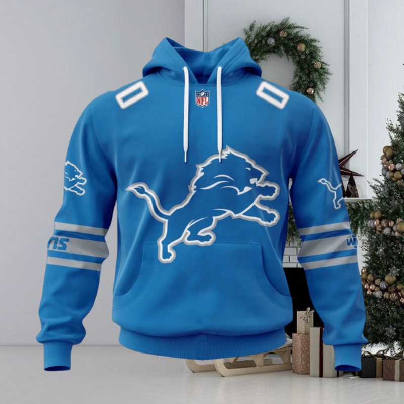 NFL Detroit Lions Personalized Name And Number Hoodie