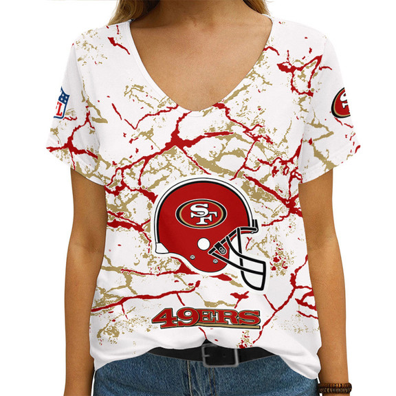 San Francisco 49ers Personalized V-neck T-shirt