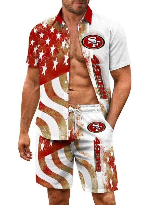 San Francisco 49ers Hawaiian Shirt and Shorts