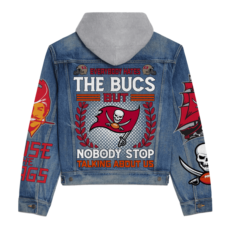 Close-up of Tampa Bay Buccaneers Hooded Denim Jacket