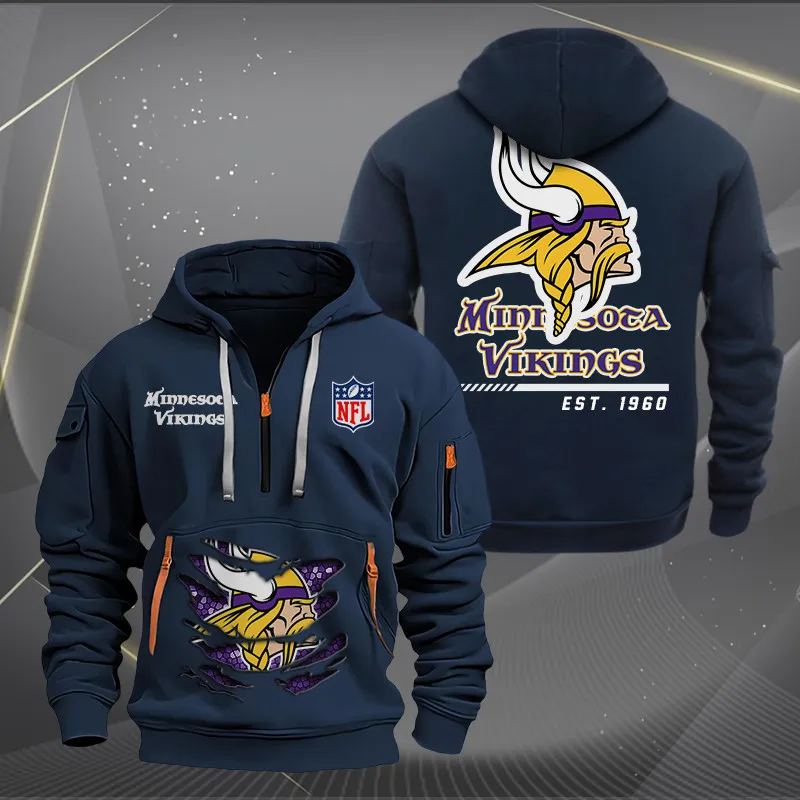 Minnesota Vikings Quarter Zip Hoodie