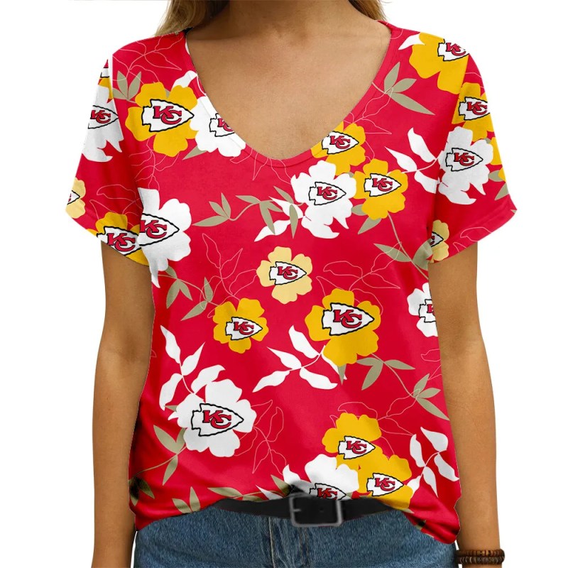 Kansas City Chiefs V-neck Women T-shirt