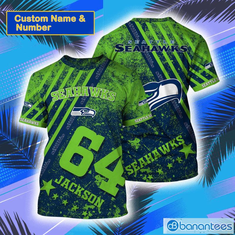 Seattle Seahawks NFL Custom Name And Number All Over Print 3D T-Shirt