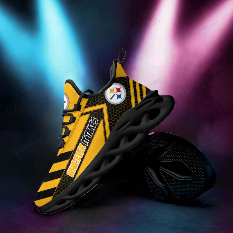 Pittsburgh Steelers Yezy Running Sneakers - Floor View