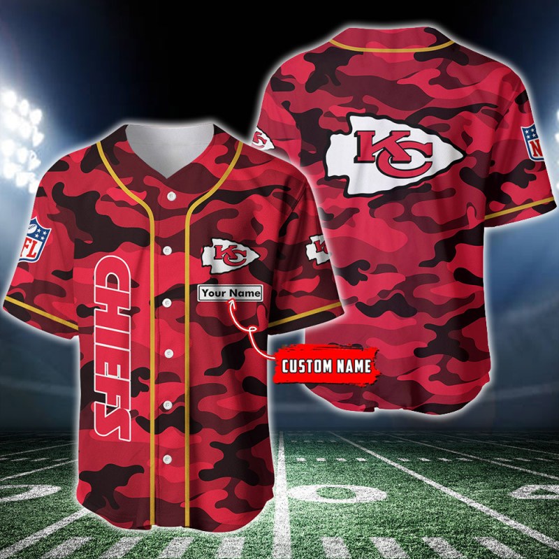 Kansas City Chiefs Personalized Baseball Jersey