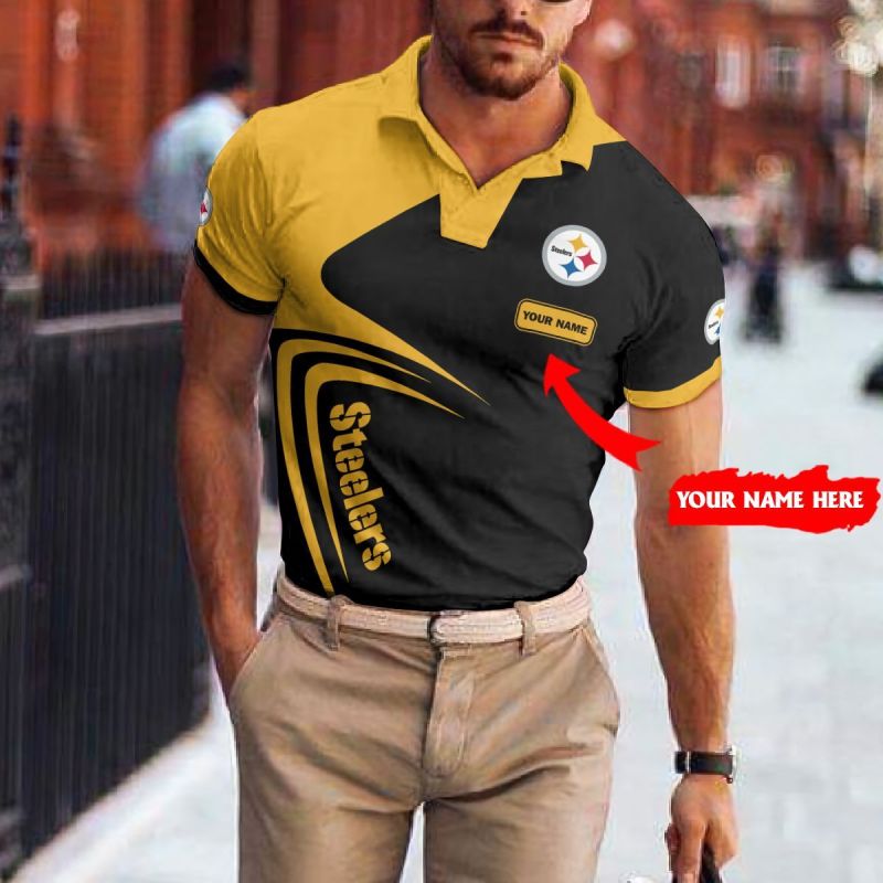 Pittsburgh Steelers Personalized Polo T-shirt