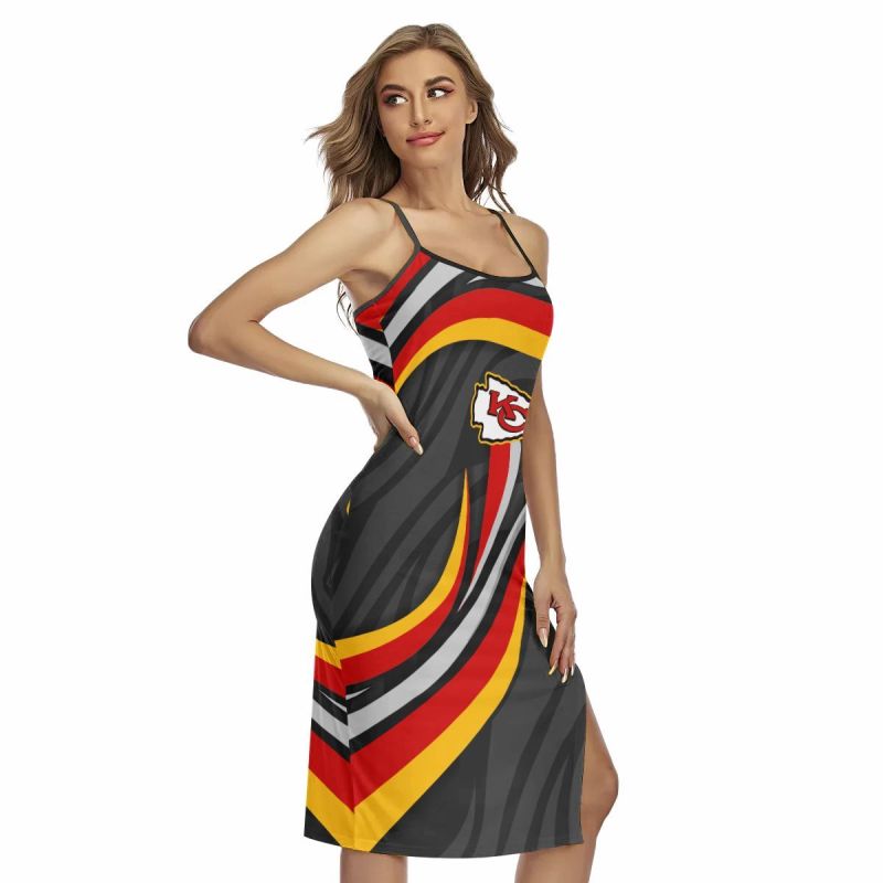 Kansas City Chiefs Women's Back Cross Cami Dress - Back View