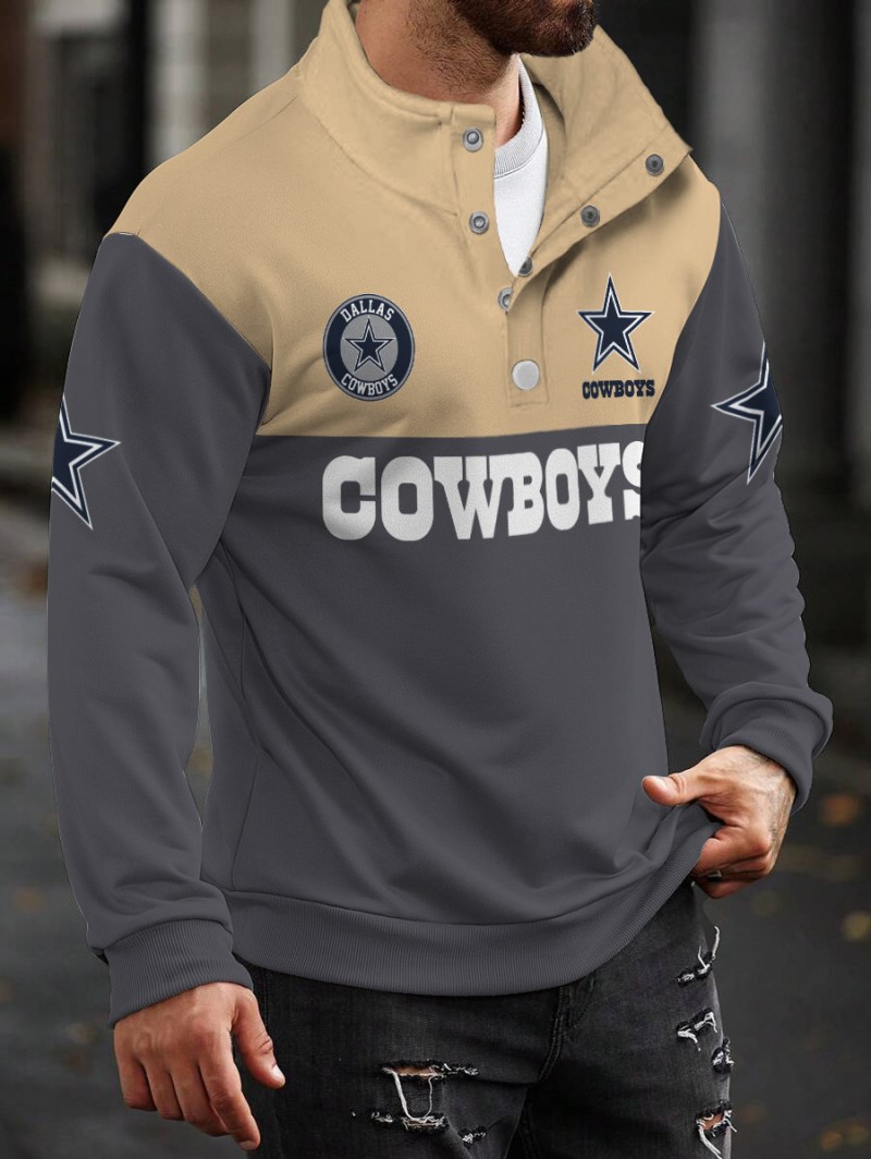 Dallas Cowboys Casual Colorful Stand Collar Sweatshirt