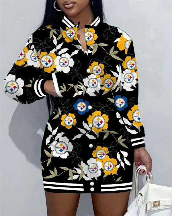 Pittsburgh Steelers Women's Button Down Jacket Dress