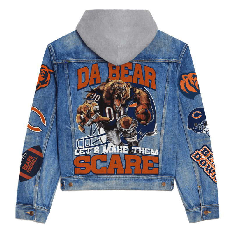 Chicago Bears Hooded Denim Jacket 2